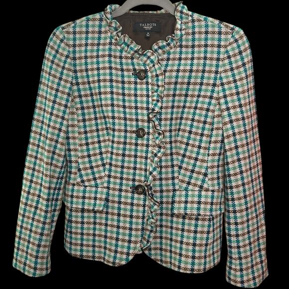Vintage Wool Plaid Blazer Size 2P‎ - Picture 1 of 7